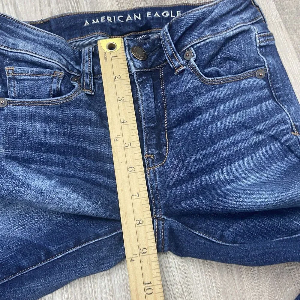 American Eagle Next Level Stretch High Waisted Skinny Dark‎ Blue 0 Long - Picture 7 of 12